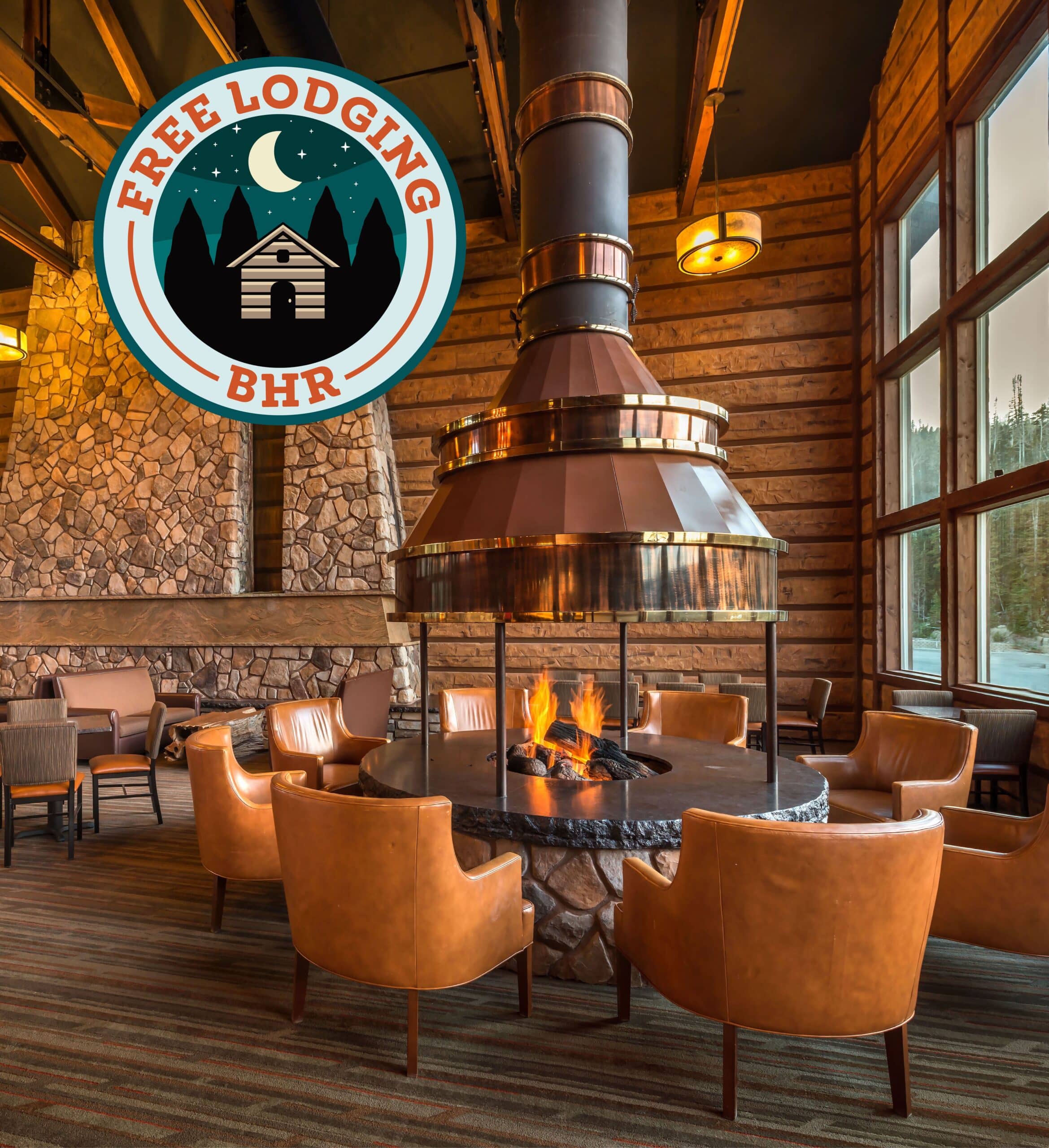 Free Lodging at Brian Head Lodge indoor fire pit
