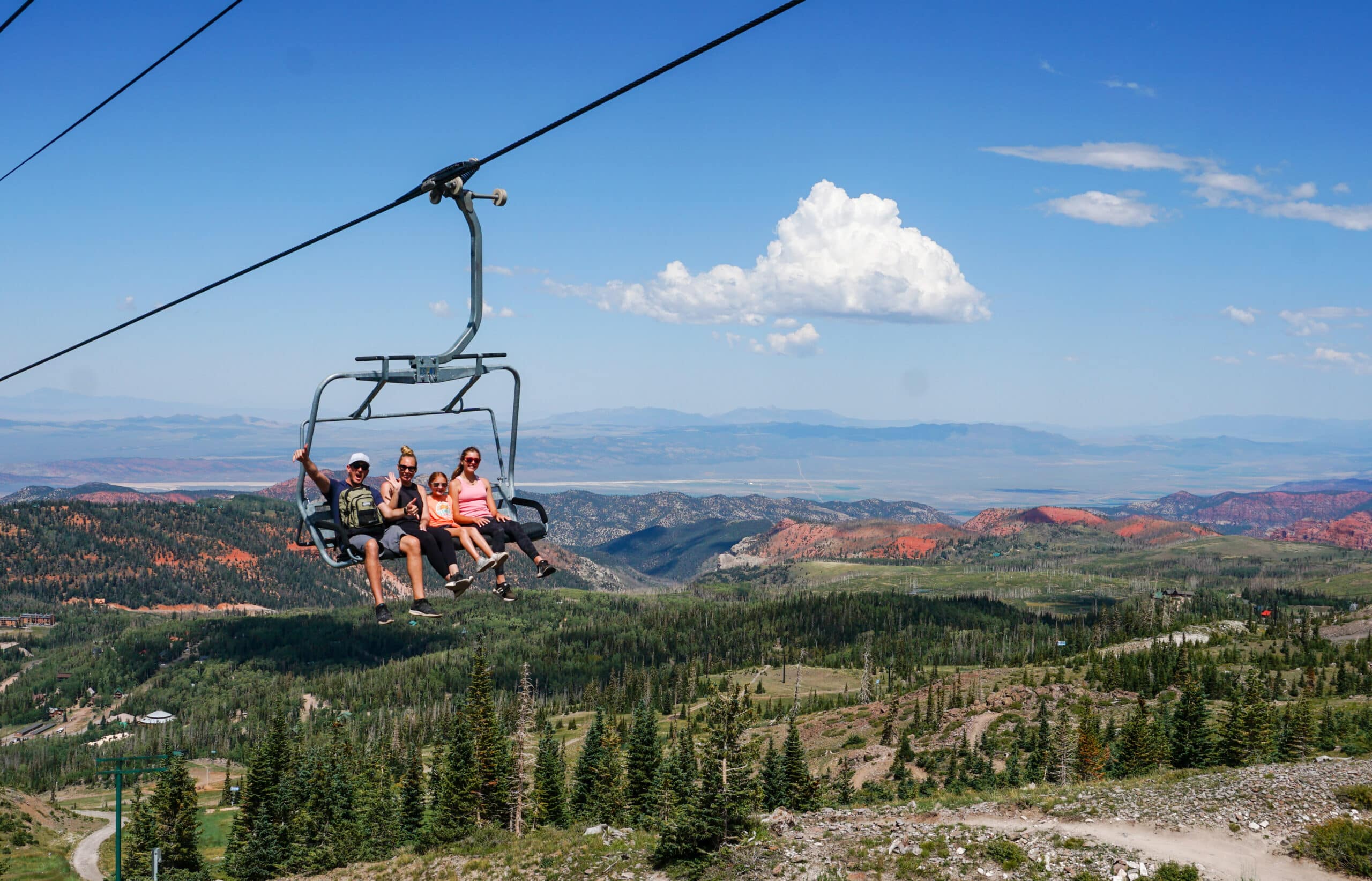 Scenic Chair Ride on Giant Steps Express Lift in Summer