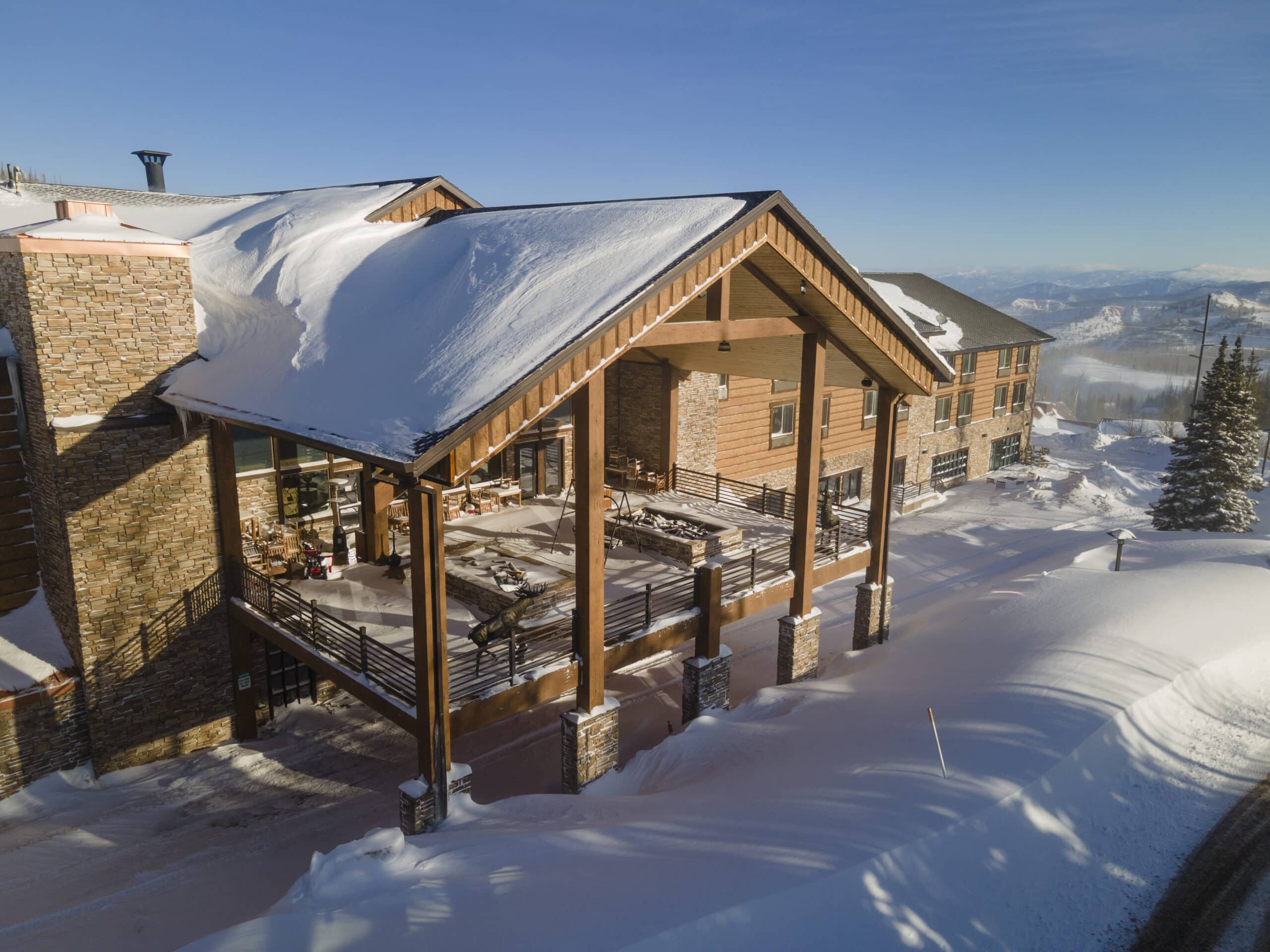 Brian Head Lodge Patio Deck Winter