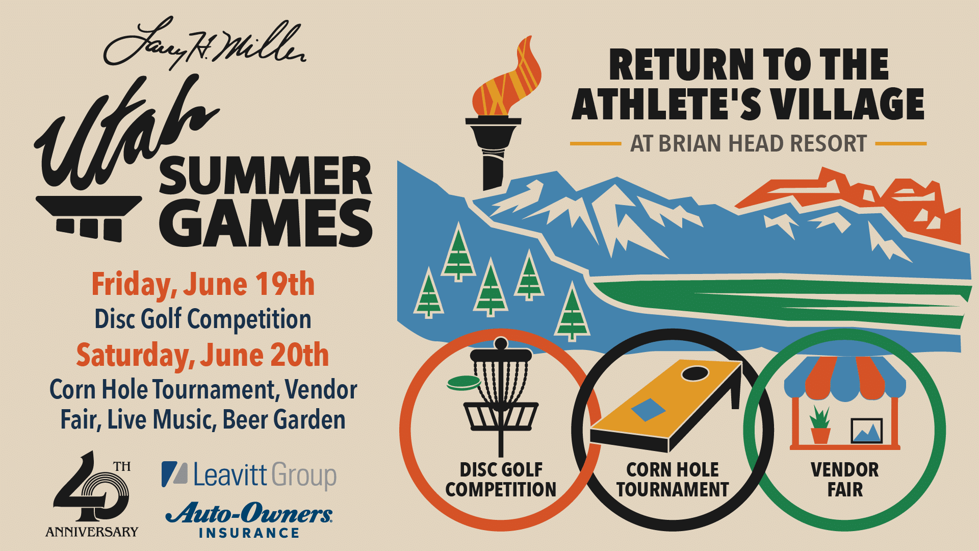 Brian Head Resort Utah Summer Games Athlete's Village event artwork