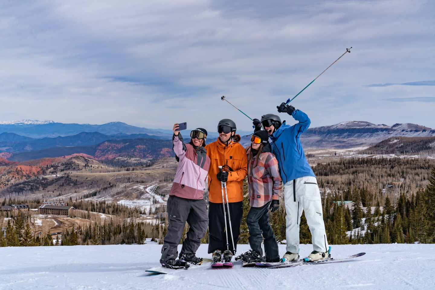 Posed at the top of Navajo Peak at Brian Head Ski Resort in Southern Utah